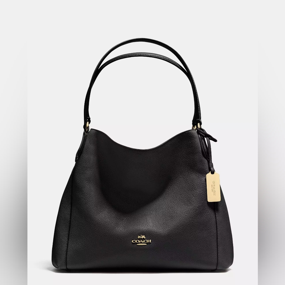 Coach Edie Shoulder Bag - Black Leather